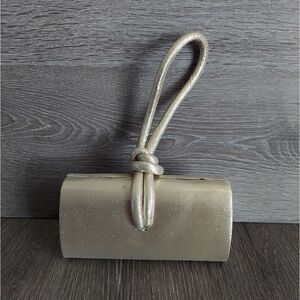 Vintage Daniel Ames Gold Shimmer Grab Bag Knot Handle Clutch Wristlet Bag